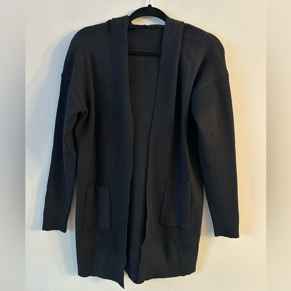 SHEIN Black Open Front Cardigan